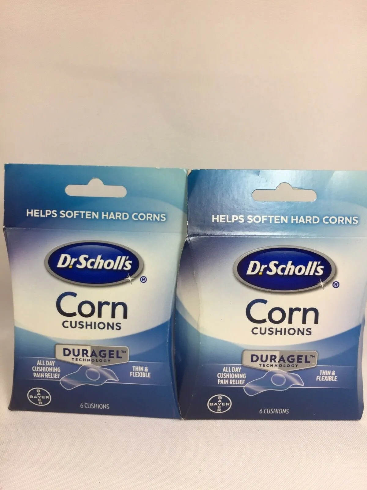 (2) Dr. Scholl's Corn Cushions DuraGel 6 Pack Thin & Flexible