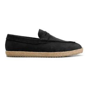 Achilles | PENNY STRAP ESPADRILLES -Suede Black