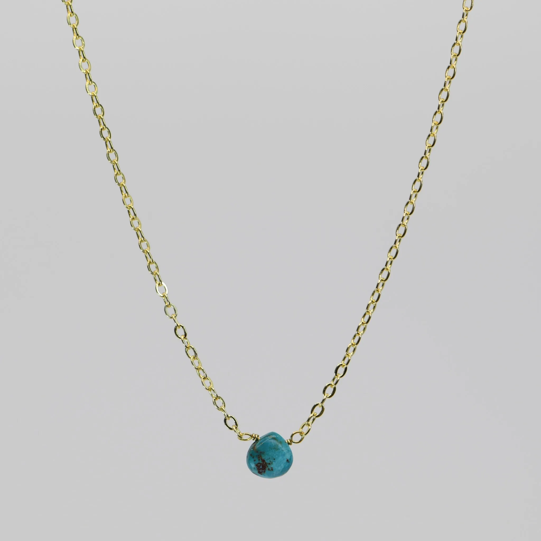 Chrysocolla Natural Nomad Necklace - Gold