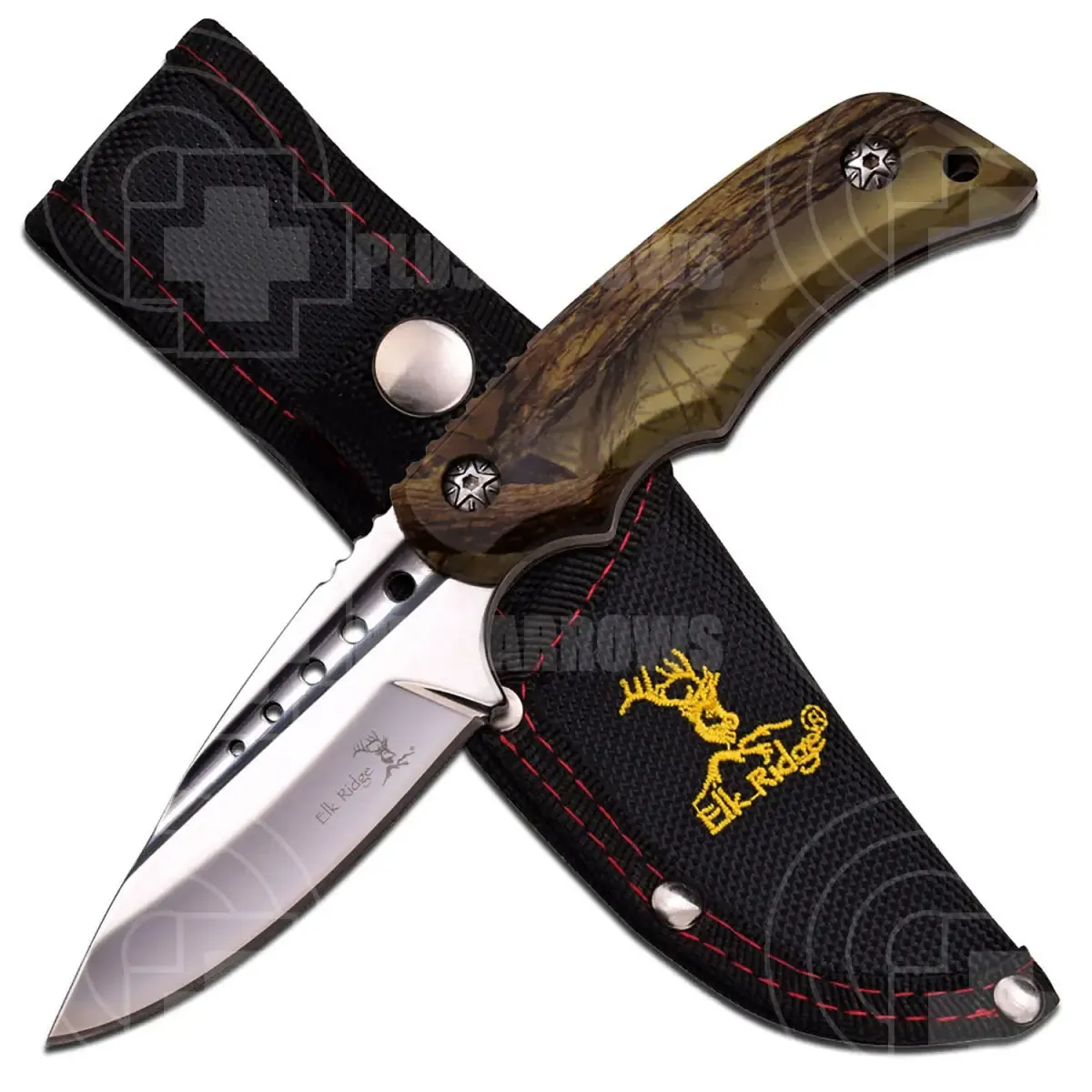 Elk Ridge Brown Camo Fixed Blade Knife ER-535BC