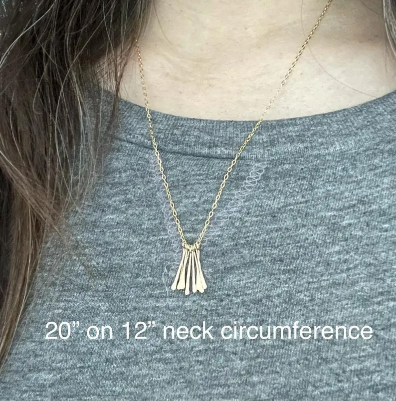 Hammered Fringe Bar Necklace