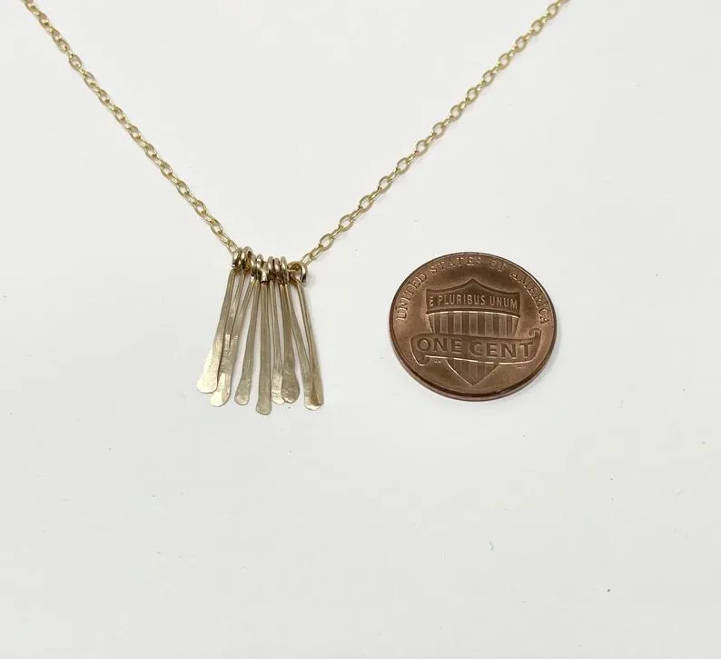 Hammered Fringe Bar Necklace