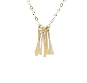 Hammered Fringe Bar Necklace