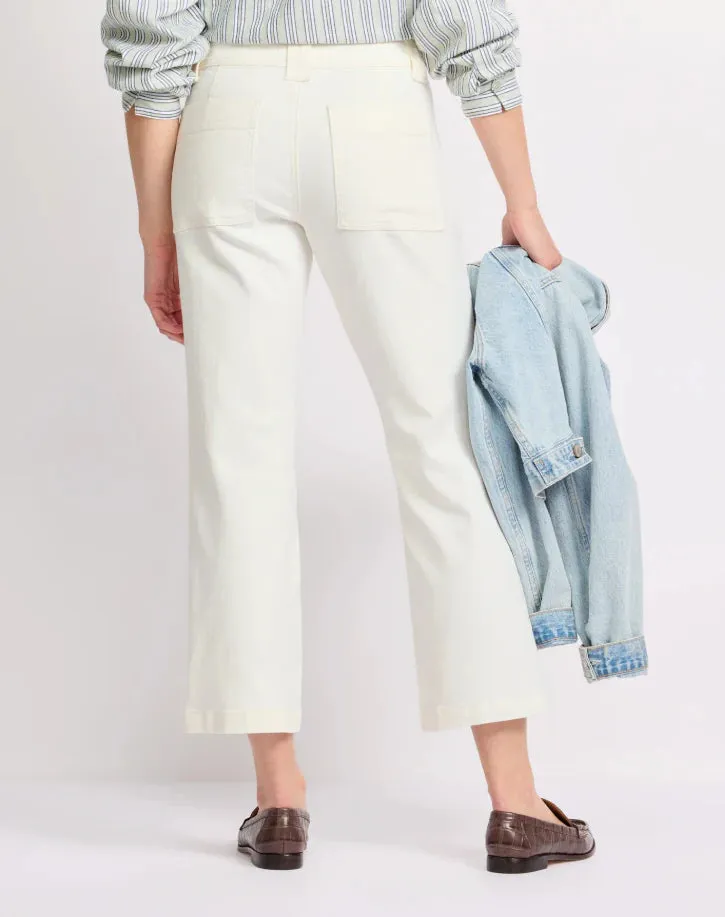 Luna Kick Crop Pants In White