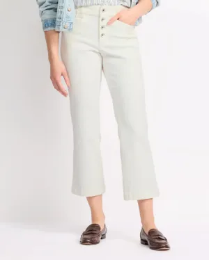 Luna Kick Crop Pants In White