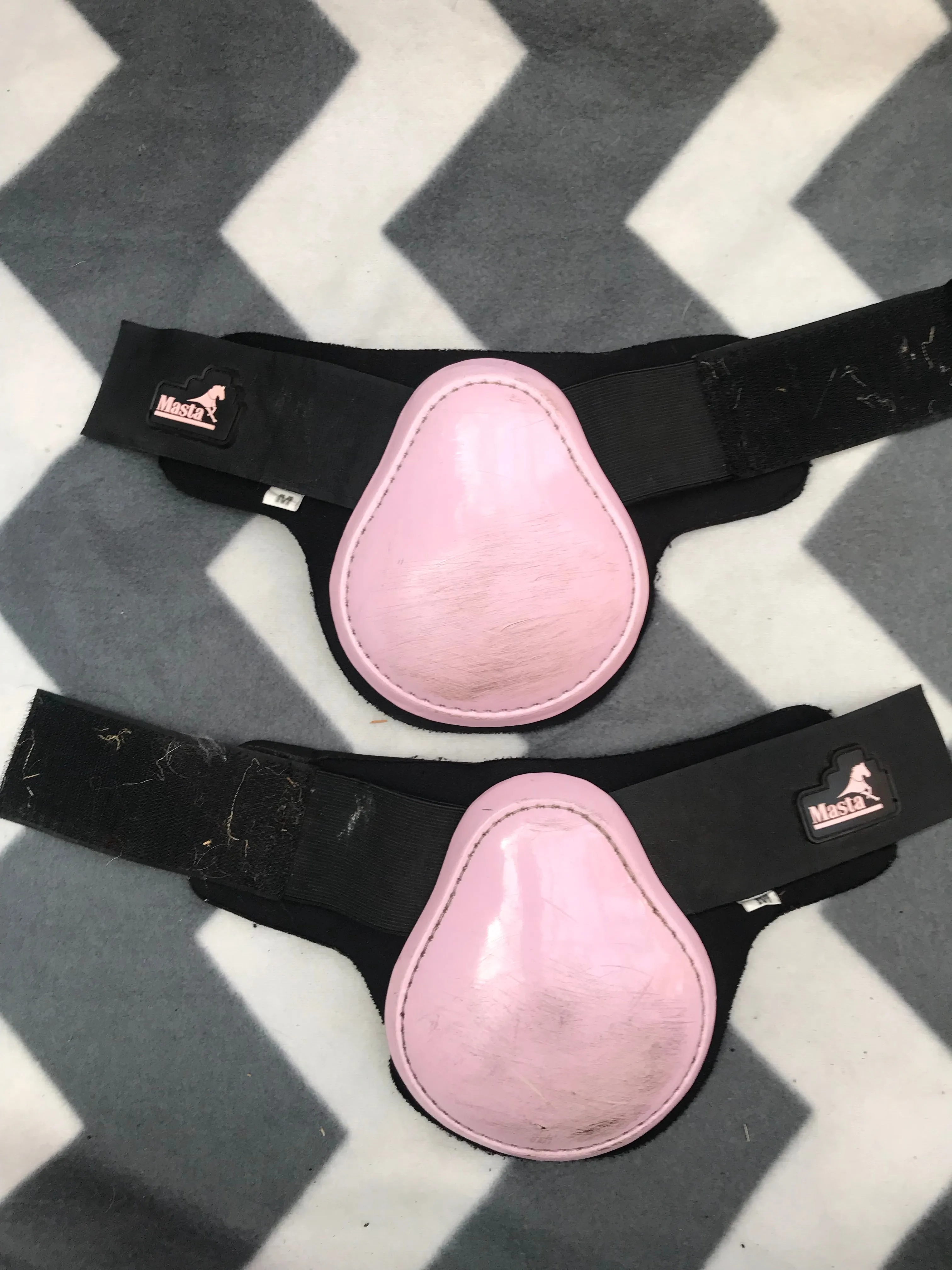 Masta pink and black fetlock boots size medium FREE POSTAGE