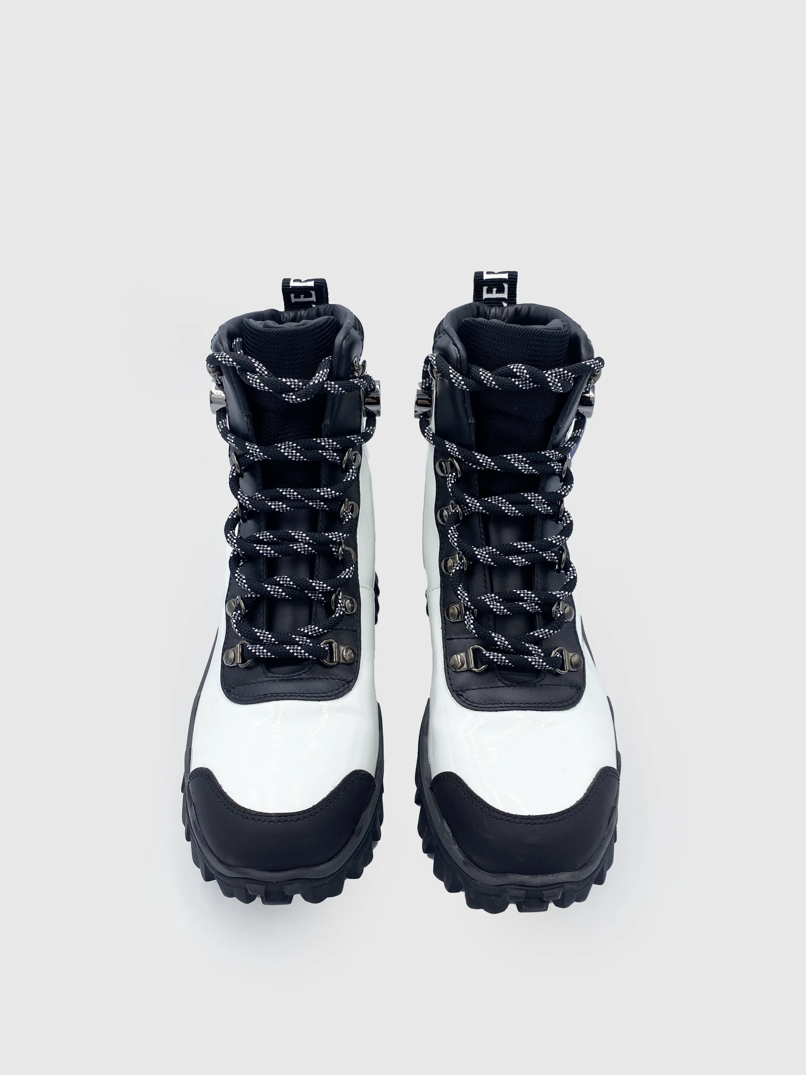 Moncler Black&White Patent Helis Hiking Boots - Size 5