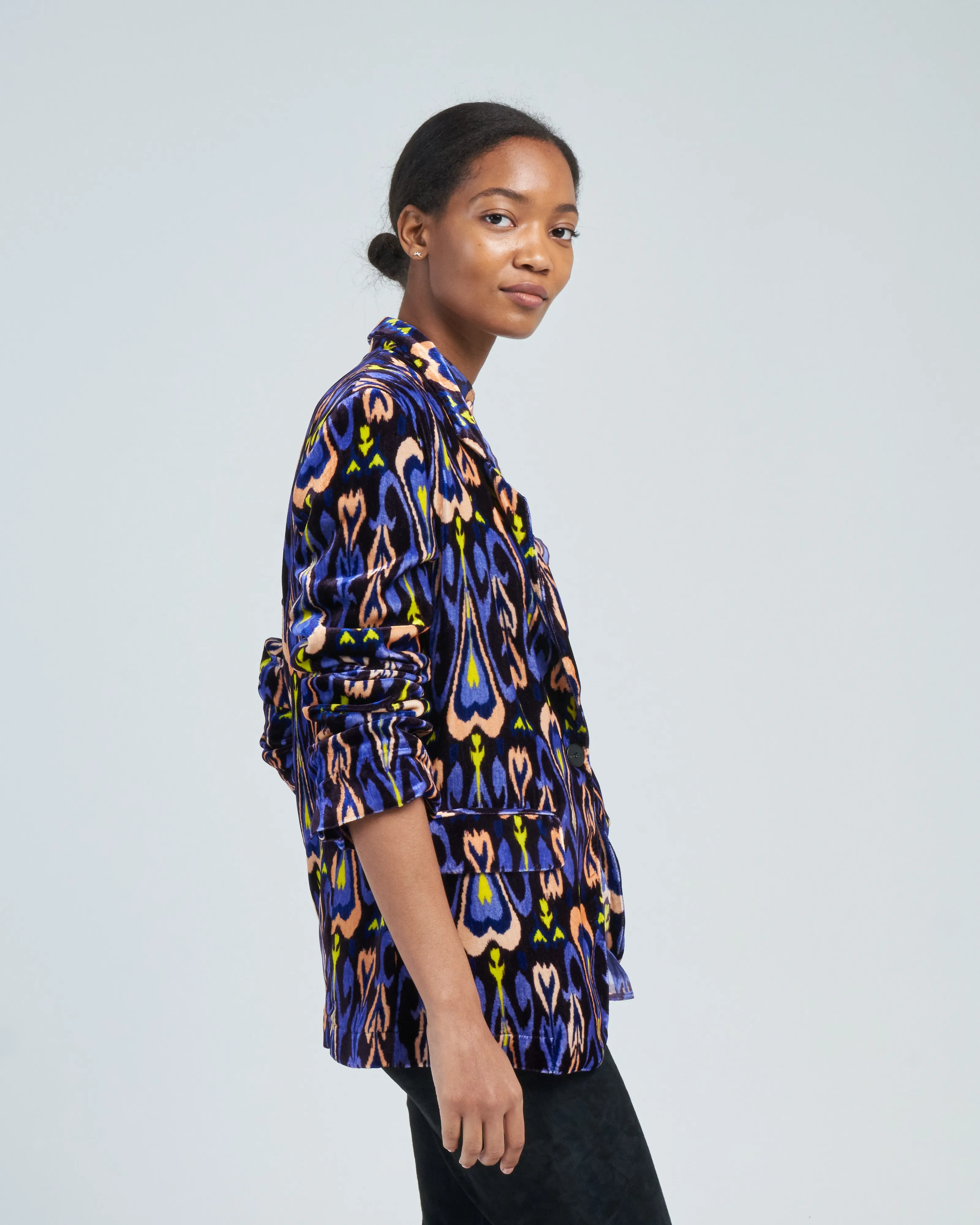 northern light print chic velvet jacket