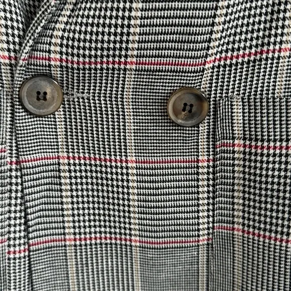 SEEK PLAID double breasted BLAZER Oversized boxy long jacket LF women’s S preppy