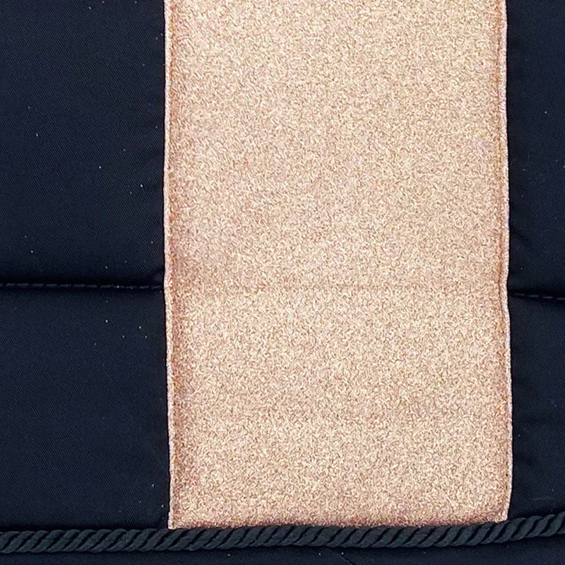 STRIPE Glitter Mesh Sparkly Dressage Saddle Pad Black Rose Gold